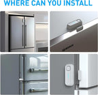 DAYTECH Fridge Door Alarm with Delay 1/2/3/4 mins Adjustable Close Windows Reminder 0-120 dB Refrigerator Alert Wireless Door Ajar Chime for Freezer Fridge Home 1 Set White