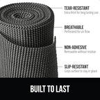 GORILLA GRIP powerGRIP Drawer Shelf and Cabinet Liner, Thick Strong Hold, Non-Adhesive Liners Protect Kitchen Cabinets and Cupboard, Bathroom Drawers, Easy Install, Breathable Mat, 12" x30', Charcoal