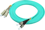 Jeirdus 50Meters 160ft SC to ST Duplex 50/125 10G OM3 Multi-Mode Fiber Optic Cable Jumper Optical Patch Cord SC-ST