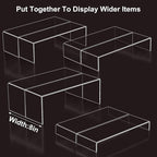 Blaithom Acrylic Display Riser Stand,8Pcs 12'' Length Tier Display Stands, Thickened to 0.2''(5mm) Acrylic Shelf Risers for Perfume Display,Risers for Buffet Table,Cupcake Stand,Pop Figurines,Tumbler,Food