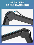 InnoGear Mic Boom Arm, Microphone Stand with Cable Management Channels Height Riser for Blue Yeti FIFINE AM8 K669B HyperX QuadCast S SoloCast AT2020 Shure SM7B MV7 and Other Mics