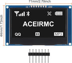 ACEIRMC 2.42 inch 128x64 OLED LCD Display Module SSD1309 7 Pin SPI/IIC I2C Serial Interface for Arduino UNO R3 (White)