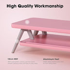Fenge Dual Monitor Stand, Monitor Stands Riser for 2 Monitors, 42.5 Inch Wood Desk Shelf with Storage Organizer and Cable Management for Office Desk Accessories