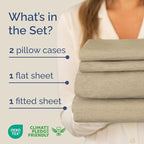 Full XL Bed Sheet Set - 4 Piece Extra Long Extended Full XL Sheets - Soft, Breathable & Cooling - Fits 8" to 16" Mattress with Deep Pockets - 54" x 80" - Wrinkle and Fade Resistant - Heathered Beige