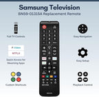 BN59-01315A Samsung TV Remote Control Replacement for Smart TV - Easy Setup, Durable Design, Universal Infrared Remote, Streaming Shortcuts - Works with Samsung Smart TV, LCD, LED, HDTV, 3D Models