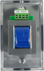 Rockville VOL70200 SS 200W 70V Wall Volume Control Zone Controller, Stainless Steel, Single-Gang, Euro-Block Connectors, Perfect for Commercial Audio Systems