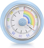 Teeloray Visual Timer for Kids Rainbow Kitchen Timer with Magnetic Base 60-Minute Countdown Mechanical Ringer Alert Cute Time Management Tool for Children and Adults Study Work Cooking, Blue