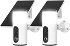 ARCCTV Floodlight Camera with Solar Panel, 4MP Battery Powered Security Cameras for Home Security, 2 Way Audio, PIR Motion Sensor, 2.4G/5G Dual Band WiFi, SD/Cloud Storage(2 Pack)
