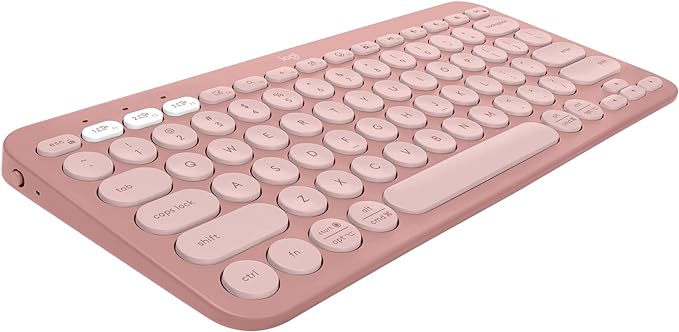 Logitech Pebble Keys 2 K380s, Multi-Device Bluetooth Wireless Keyboard with Customizable Shortcuts, Slim and Portable, Easy-Switch for Windows, macOS, iPadOS, Android, Chrome OS - Tonal Rose