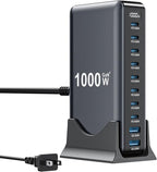1000W USB C Charger Block,10-Port USB C Charging Station GaN IV Travel Essentials Multiple Port Charging Station,140W Laptop Fast Charger Adapter for MacBook Pro/Air,DELL,iPad,iPhone,Samsung Galaxy