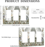 Bvtewkhz Boho Floral Wild Flower 3 Gang Triple Rocker Decorative Light Switch Covers Electrical Faceplate Switch Plates for Bathroom Kitchen Home