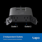 TP-Link Tapo Matter Outdoor Smart Plug, 2 Individual outlets, IP65 Weather Resistance, Works with Apple Home, Alexa, Google Home, Long Wi-Fi Range, 2.4G Wi-Fi Only, ETL Certified(Tapo P400M)