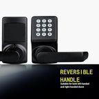 Keypad Door Lock with Handle, Digital Door Lock with Keypad Set,Keyless Entry Door Locks with Handle-IC Card and Anti-peep Password- Easy Installation for Home, Hotel-Matte Black-2PACK Set