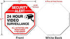 Video Surveillance Signs (2 Pack) 12 x 12 Rust Free .040 Aluminum Security Warning Reflective Metal Signs, Indoor or Outdoor Use for Home Business CCTV Security Camera, UV Protected & Waterproof