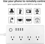 Smart Power Strip, UseeLink WiFi Surge Protector Compatible with Alexa & Google Home, Smart Plug with 4 USB Ports & 4 AC Outlets, Voice and Remote Control & Timer Schedule, 5ft Extension Cord