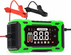 6-Amp 12V Smart Car Battery Charger, Battery Maintainer Trickle Charger with Desulfator, Pulse Repair & Overcharge Protection - for Car Lawn Mower Marine Lead-Acid Batteries (Green)