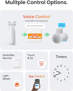SwitchBot Smart Automatic Curtain Opener 2 Pack with Hub Mini - WiFi Remote Control with App/Timer, Performance Upgrade, Compatible with Alexa, Google Home, HomeKit