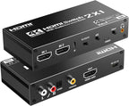 PERESAL HDMI Switch eARC Audio Extractor, 4K@60hz HDMI Audio Splitter with Remote, Support 7.1 Channel Audio/Optical Toslink SPDIF/Coaxial Converter HDR