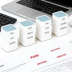 3-in-1 Faxed/Emailed/Received Office Rbber Stamps for Business, Pre Red Inked Company Message Stamp Hand for Efficient Bookkeeping, Ordering, Accounting Work Business Management - 9/10’’x 9/10’’