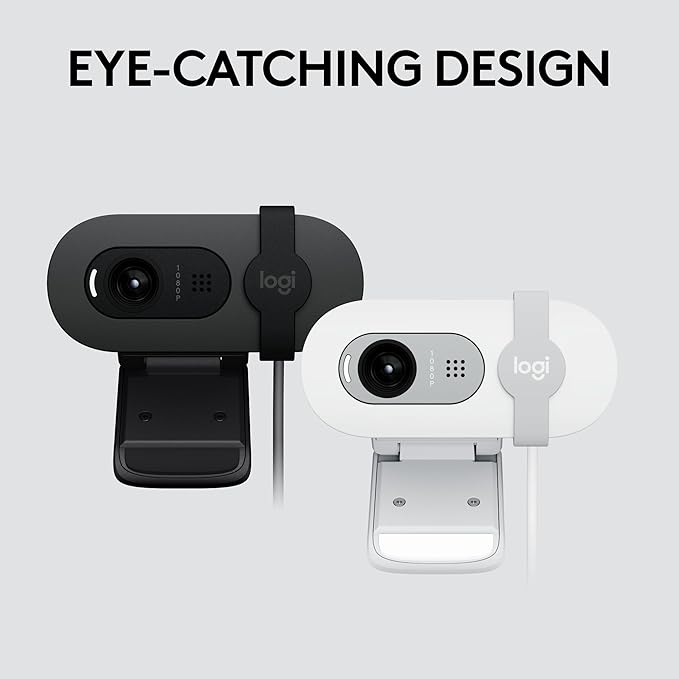 Logitech Brio 101 Full HD 1080p Webcam for Meetings, Streaming, Desktop, Laptop, PC - Built-in Mic, Shutter, Works with Zoom, Microsoft Teams, Nintendo Switch 2’s New GameChat Mode, USB-A,-Black