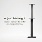 Kanto SPH Universal Height Adjustable Floor Speaker Stands for Bookshelf Speakers up to 30 lb (13.6 kg) | 24”-42” Height Adjustment | Internal Cable Management | Pair | Black