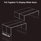 Blaithom Acrylic Display Riser Stand,4Pcs 12'' Length Tier Display Stands, Thickened to 0.2''(5mm) Acrylic Shelf Risers for Perfume Display,Risers for Buffet Table,Cupcake Stand,Pop Figurines,Tumbler,Food