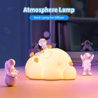 ICARER FAMILY Auto-Off Night Light for Kids - Rechargeable Touch Control Bedside Lamp, Planet Night Lights for Nursery, Gift for Girls Boys