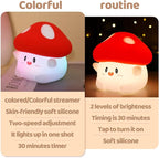 Rytinazzz Mushroom Night Light, Color Changing & 50-Hour Battery, Squishy Lamp with Pat Control for Kids Room Decor, USB Rechargeable, Valentines Gifts