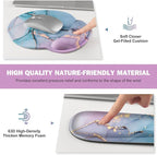 ToLuLu Desk Mat, XXL Large Mouse Pad Wrist Support Set，4 in1 Gaming Mousepad Desk Pad+ Ergonomic Mouse Pad with Wrist Rest + Keyboard Wrist Rest+Coaster for Home Office Computer, Blue Glitter Marble
