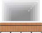 WAMPAT Modern TV Stand for TVs up to 120 inch, 4 in 1 Wood Entertainment Center TV Console Table with Adjustable Shelves and Metal Base for Living Room,Bedroom, Mocha