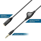 PChero 3.5mm Headphone Extension Cable with Volume Control, 3.3FT Male to Female Stereo Audio Jack Extender Aux Extension Adapter Cord for Headset Earphones Smartphones Tablets MP3 Players
