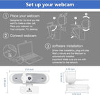 NexiGo N660P (Gen 2) 1080P 60FPS Webcam with Software Control, Dual Microphone & Cover, Autofocus, HD USB Computer Web Camera, for OBS/Zoom/Skype/FaceTime/Teams/Twitch, White