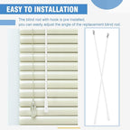 Bokon 2 Pieces White Fiberglass Blind Wand Vertical Blinds Stick Replacement with Hook and Handle for Window Opener Accessory(24 Inch)