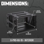 Gator Cases Pro Series 6U Rack Case with Standard 19" Depth, Roto Molded Made in USA (G-PRO-6U-19)