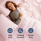 Full XL Bed Sheet Set - 4 Piece Extra Long Extended Full XL Sheets - Ultra Soft, Breathable & Cooling - Fits 8" to 16" Mattress with Deep Pockets - 54" x 80" - Wrinkle & Fade Resistant - Lavender Pink