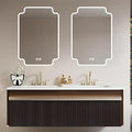 Bathroom Vanity with Double Sink - Bathroom Cabinet Vanity Including Grille Shaped Panel | Bathroom Vanity Double Sink, Soft Light LED Lights & Smart Defogging Mirror (Mirror, 84IN)