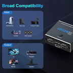 HDMI 2.1 Audio Extractor 4K 120Hz VRR ALLM HDCP2.3 HDR10 ARC Switch 2 in 1 Out Audio Converter- SPDIF 5.1CH Optical Toslink,Stereo Audio Breakout, Repeater Digital for PS 5, Xbox X NVIDIA AMD