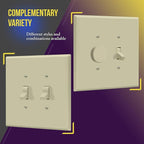 ENERLITES Double Toggle Switch Cover, Two Gang Light Switch Wall Plate, Gloss Finish, Oversized 2-Gang 5.5" x 5.5", Unbreakable Polycarbonate Thermoplastic, UL Listed, 8812O-I, Ivory