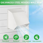 7Inch Hooded Wall Vent with Screen and Damper,Galvanized Steel Exhaust Vent Cover Cap Outside,Wall Vent Cover Exterior Outdoor Vent Hood for Kitchen Range Hood Laundry Dryer Bathroom Fan Duct Air Vent