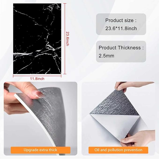Wall Panels Peel and Stick，PVC imitation artificial marble tiles sticker，30 pcs 23.6" L x 11.8" W，Heat-Resistant Backsplash Tile，Ideal for Kitchen Bathrooms Living Rooms Bedrooms. (Nebula Gold, 30pcs)