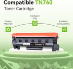 Compatible Toner Cartridge Replacement for Brother TN760 TN-760 TN730/760 TN-730 High Yield MFC-L2710DW MFC-L2750DW HL-L2395DW HL-L2370DW DCP-L2550DW HL-L2390DW HL-L2350DW Printer Black, 4 Pack