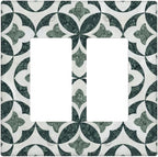 Bvtewkhz Green Luxury Modern Cubic Marble 2 Gang Double Rocker Decorative Light Switch Covers Electrical Faceplate Switch Plates for Bathroom Kitchen Home