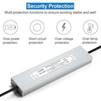 LLTOP LED Driver 150 Watts 100-264V AC to 24V DC 6.25A Power Supply Waterproof Low Voltage Transformer Ultra Thin Converter for Indoor Outdoor LED Lights