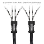RECOIL P417 Premium 100% Oxygen Free Copper 17ft 4-Channel RCA Audio Interconnects Cable 4X RCA Male to 4X RCA Male Double Shielded with Noise Reduction