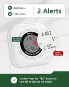 3 in 1 Natural & Propane Gas Detector, Plug in Natural Gas, Propane, Temp, Humidity and Explosive Gas Alarm; Design for Home, Apartment & RV; with LCD Screen (White)