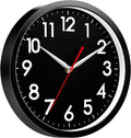 AKCISOT Wall Clock Modern Black Silent Non Ticking Wall Clocks Battery Operated 12 Inch, Small Analog Classic Clock Decorative for Bedroom, Kitchen, Home Office, Bathroom, School, Living Room