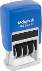 MaxMark Self-Inking Rubber Date Office Stamp with Denied Phrase & Date - Blue Ink (Max Dater)