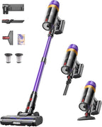TVTAU Cordless Vacuum Cleaner, Self-Standing 620W 55KPA 75Min Runtime Stick Vacuum for Home, 1.8L Dust Cup, LED Display, Anti-Tangle, 8-Stage Filtration, for Hardwood Floor Carpet Pet Hair