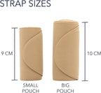 URSA Waist Strap - Ultra Slim, Breathable & Stretchy Microphone Transmitter Straps. Compatible with Most Transmitter/Receivers (Brown, Medium Waist - Big Pouch)