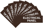 All Quality Basic Electrical Panel Sign - Fire Regulation Safety Compliance Sign - Dark Brown - Small (10 Pack)